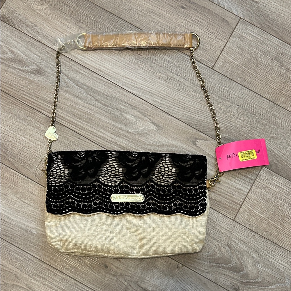Betsey Johnson NWT Lady Lace Flap Shoulder Bag